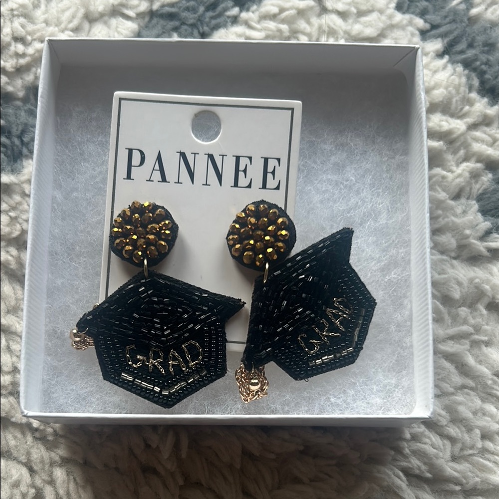 Black and Gold Graduation Earrings